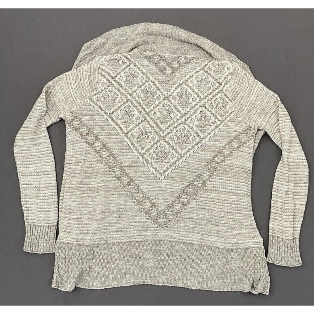 Vanity Womens Large Brown/ Gray Open Front Cardigan Sweater Knit Long Sleeve - Picture 7 of 10